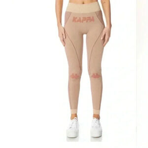 NWT Kappa Authentic Trybunalski Knit Legging Sz M/L Beige-Lt Pink Lt Red Cherry